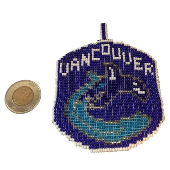 Handcrafted Beaded Vancouver Canuck's Medal - No Chain NHL Hockey - Picture 6 of 6
